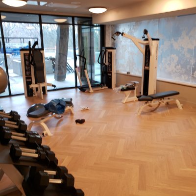 Setting up gym equipment and machines